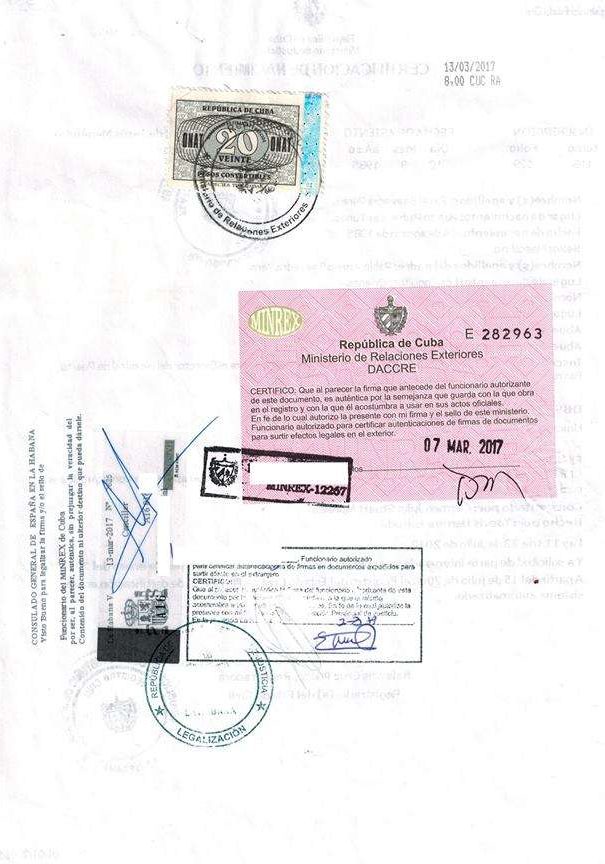 Cuánto cuesta el pasaporte español en La Habana